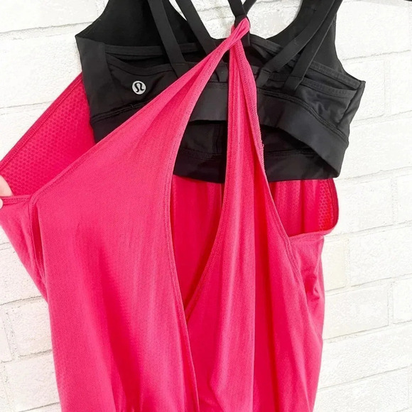 Lululemon Boom Juice Pink Circle Mesh Nouveau Limits Tank Top Women's Size 4 - Picture 5 of 6